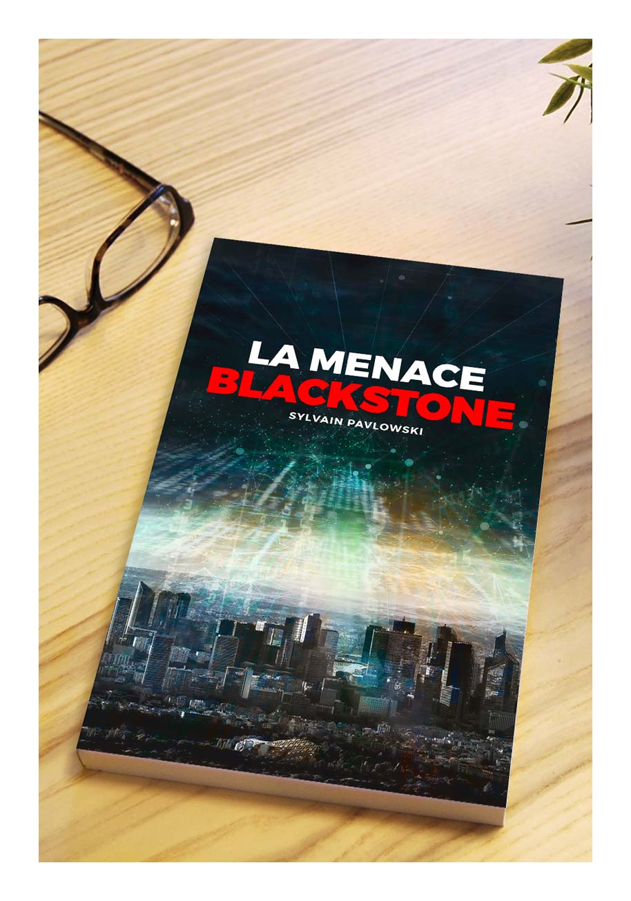 Aperçu d'un mockup du livre imprimé de La Menace Blackstone