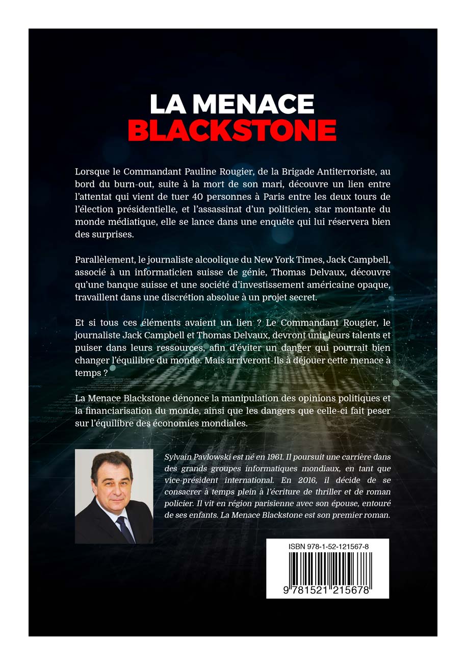 Quatrième de couverture du roman de La Menace Blackstone