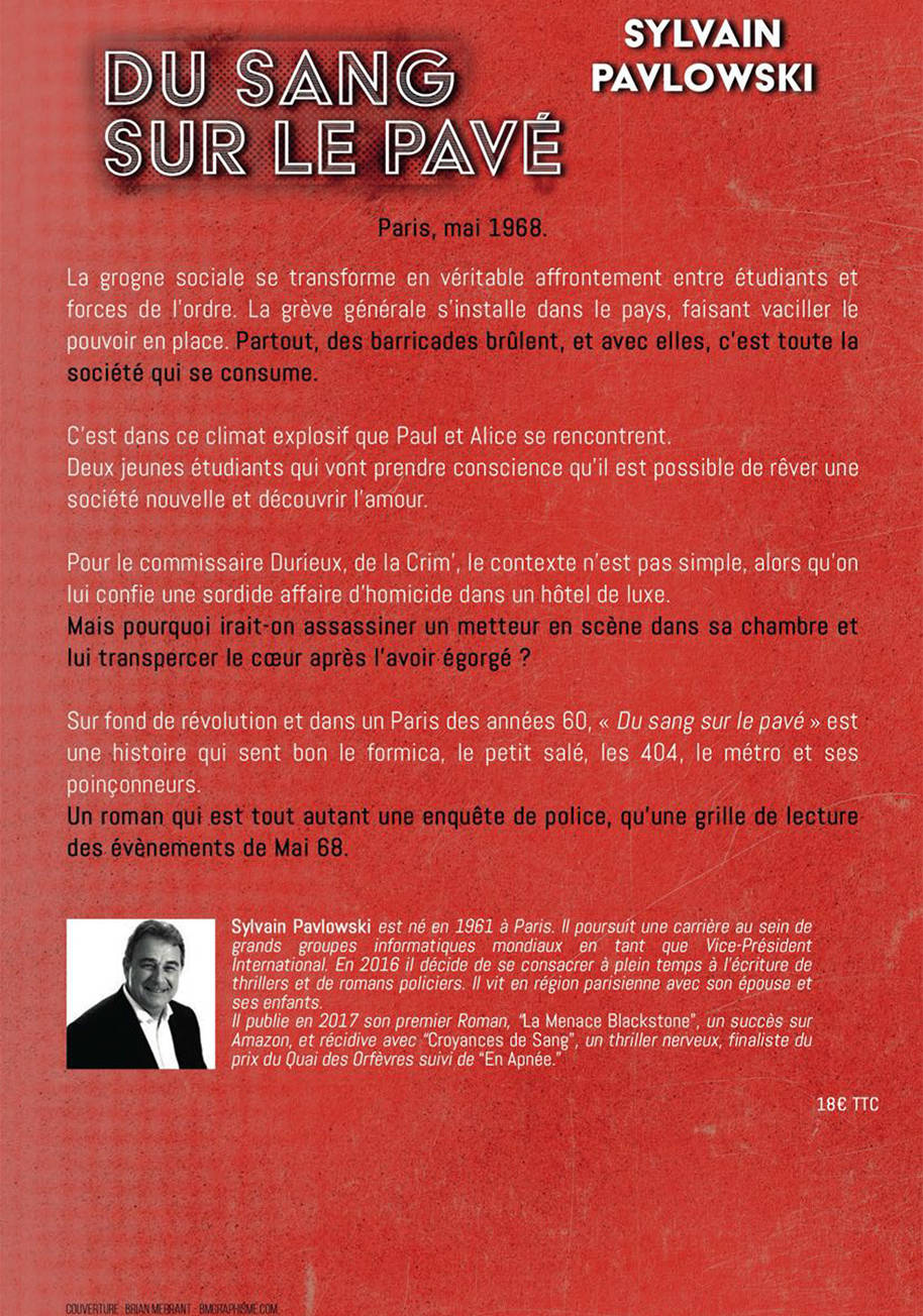 4e de couverture - Du sang sur le pavé